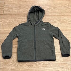 The North Face Kids micro fleece zip up hoodie 6T, gray